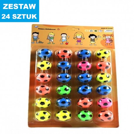 PIŁECZKI KAUCZUKOWE "FOOTBALL- BLISTER"-  24 szt.