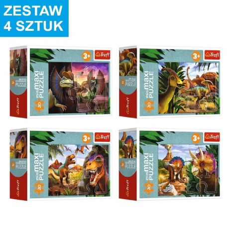 MAXI PUZZLE "DINOZAURY" - 4 szt.