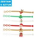 BRANSOLETKI GUMOWE "GWIAZDKA - XMAS" - 6 szt.