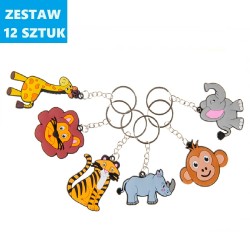 BRELOKI "DZIKIE ZWIERZĄTKA" - 12 szt.