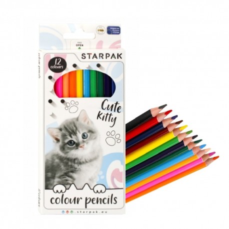 KREDKI OŁÓWKOWE "KOCIAKI" - 12 szt.
