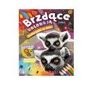 KOLOROWANKA Z NAKLEJKAMI  "Brzdące kolorują zwierzaki w ZOO" (naklejki świecące w ciemności)