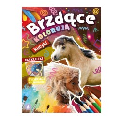 KOLOROWANKA Z NAKLEJKAMI  "Brzdące kolorują kucyki" (naklejki świecące w ciemności)