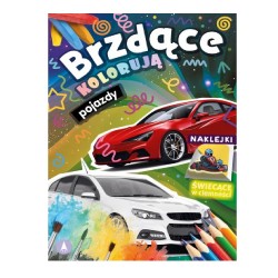 KOLOROWANKA Z NAKLEJKAMI  "Brzdące kolorują pojazdy" (naklejki świecące w ciemności)