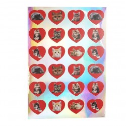 NAKLEJKI "SERCE - KOTKI" (SERIA 2)