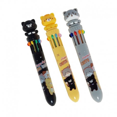 DŁUGOPISY WIELOKOLOROWE "KOTKI - 2" - 3 szt.