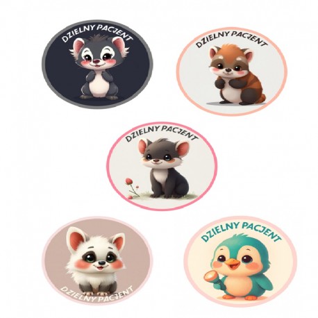 NAKLEJKI DZIELNY PACJENT  "SERIA - 16" - 100 szt.